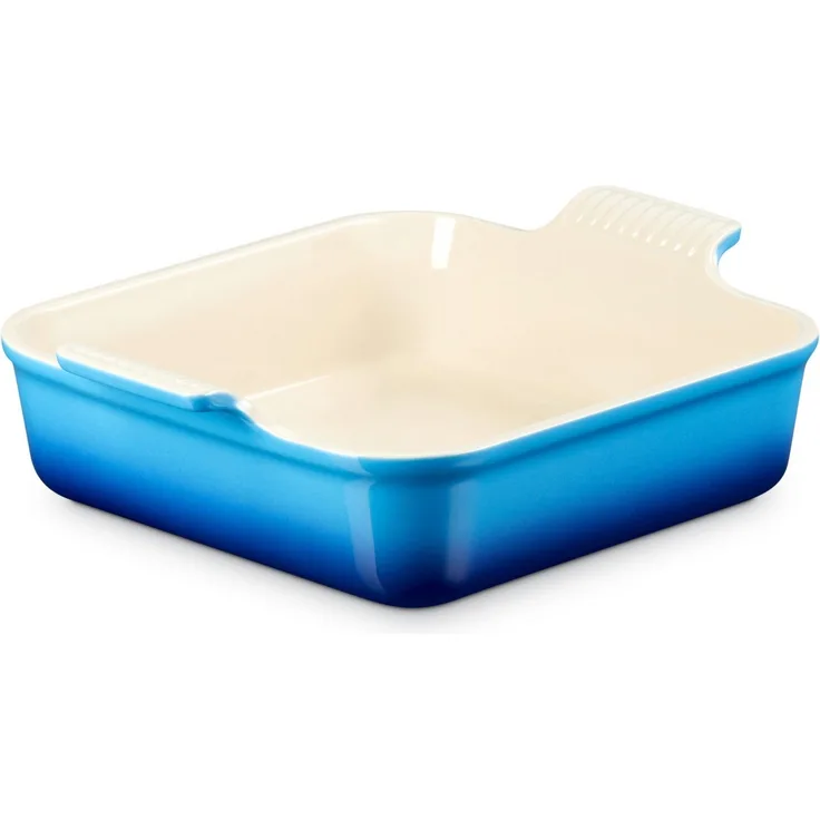 LE CREUSET Auflaufform Auflaufform Tradition quadratisch azure 23cm, Steinzeug