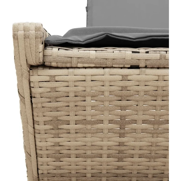 vidaXL Doppel-Sonnenliege mit Auflagen Beige Poly Rattan 368182 – Bild 11