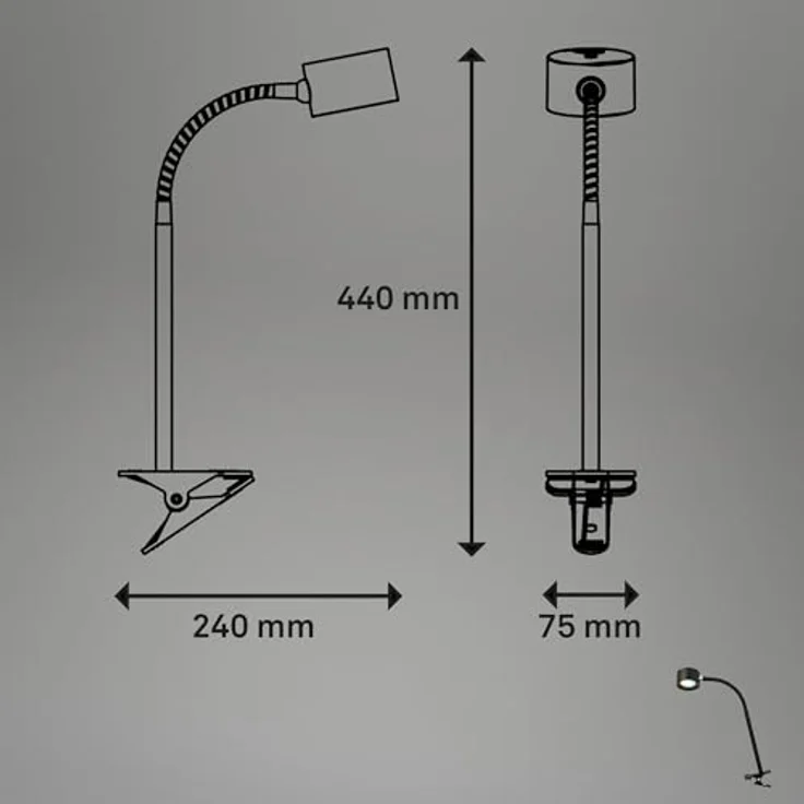 Briloner Tari LED Schreibtischlampe, Dimmbar, Touch, Schwenkbar, Magnetisch abnehmbar, Schwarz, 3W, 210lm, IP44, 44 x 7,5 x 24 cm – Bild 10