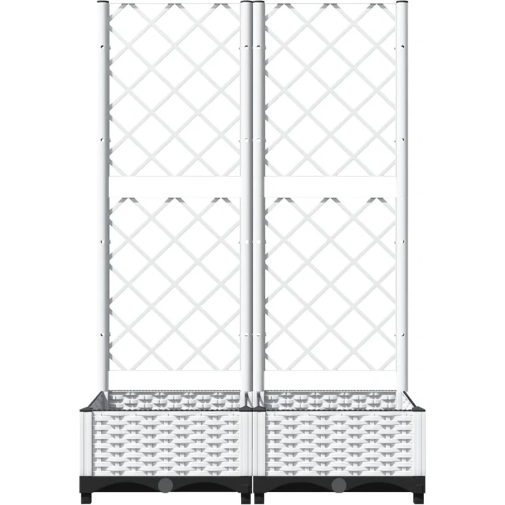 vidaXL Pflanzkübel mit Rankgitter Weiß 80x40x121,5 cm PP 153281 – Bild 4
