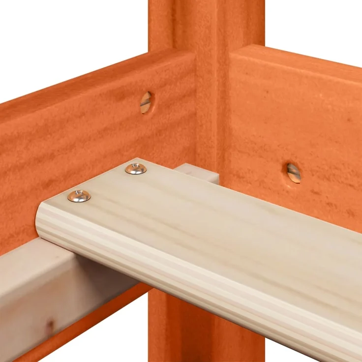 vidaXL Massivholzbett und Bank mit Dach Orange 80x200 cm Kiefernholz 3282179 – Bild 9