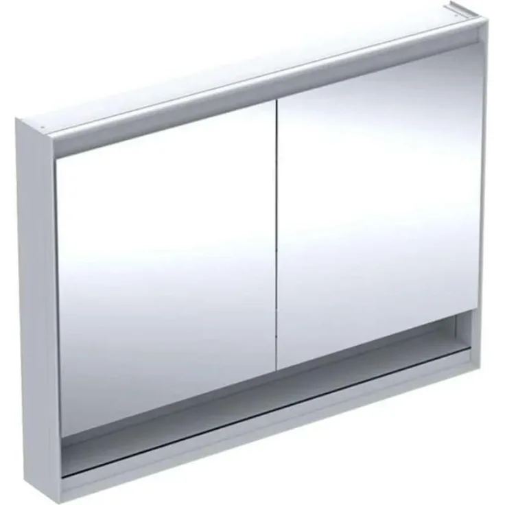 Geberit ONE Spiegelschrank mit ComfortLight, 2 Türen, Aufputzmontage, mit Nische, 120 x 90 x 15 cm, 505.835.00, Farbe: Aluminium eloxiert - 505.835.00.1
