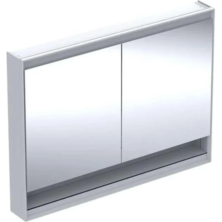 Geberit ONE Spiegelschrank mit ComfortLight, 2 Türen, Aufputzmontage, mit Nische, 120 x 90 x 15 cm, 505.835.00, Farbe: Aluminium eloxiert - 505.835.00.1 – Bild 1