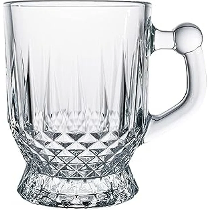 6er Set Pasabahce Coffee Kaffee Trinkgläser Gläser Teegläser Klassik für Tee & Kaffee mit Henkel Griff – Bild 2