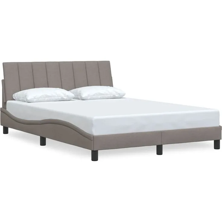 Doppelbett, Bettgestell Modernen ohne Matratze Taupe 140x190 cm Stoff d2656e