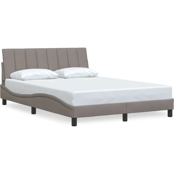Doppelbett, Bettgestell Modernen ohne Matratze Taupe 140x190 cm Stoff d2656e – Bild 1