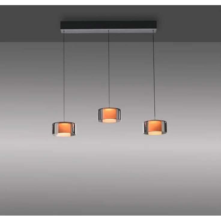 Paul Neuhaus LED-Hängelampe Rika, 71 cm, dreiflammig, dimmbar, höhenverstellbar, Glas, schwarz – Bild 5