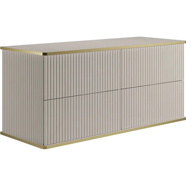 Vente-unique - KELIZA Waschbeckenmöbel Holz, Platte Beige - B 47 cm x H 54 cm x L 120 cm – Bild 3