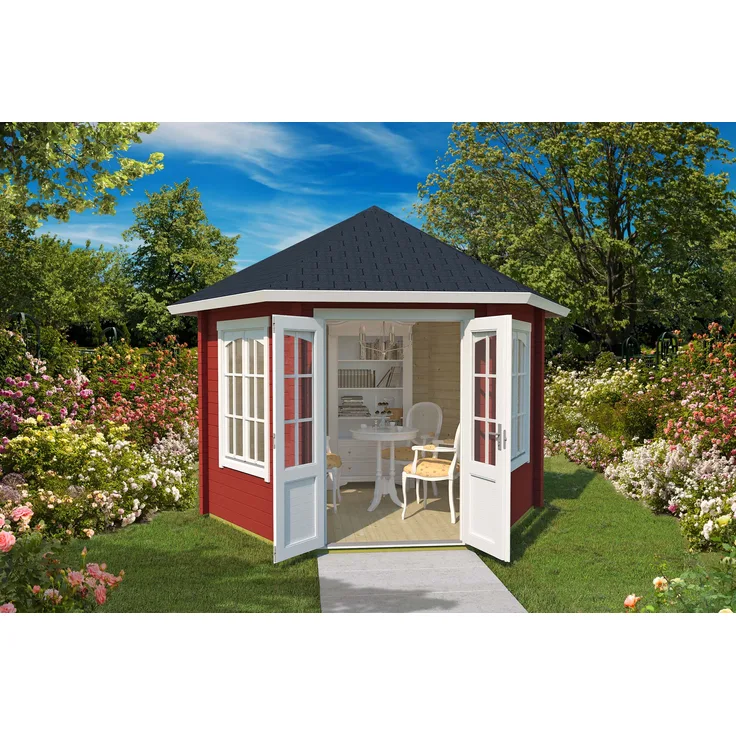 Lasita Maja Gartenpavillon Rivera ISO Gartenpavillon aus Holz Gartenhütte Gartenlaube mit Montagematerial
