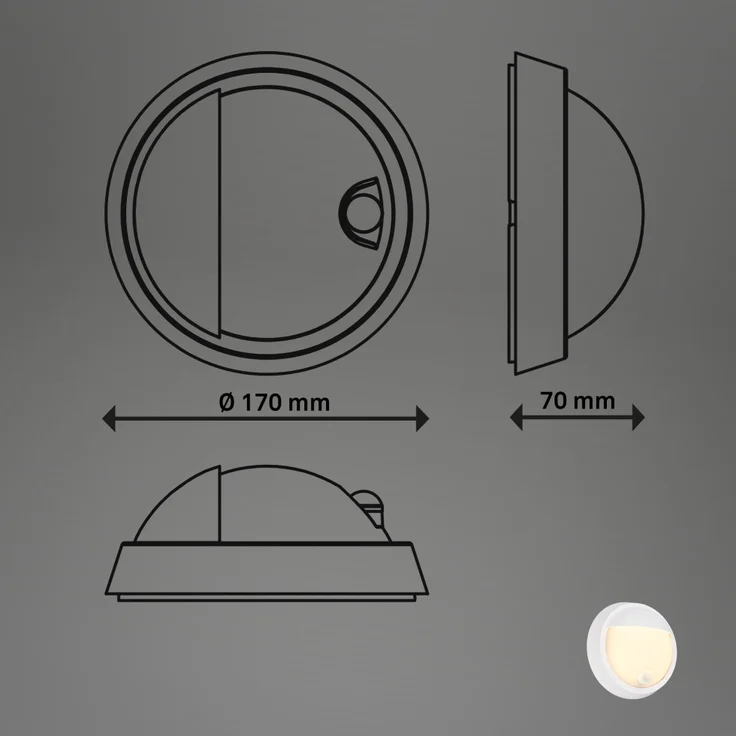 Briloner LED Außenwandleuchte Puni Akku 4W weiß Bewegungssensor warmweiß – Bild 5