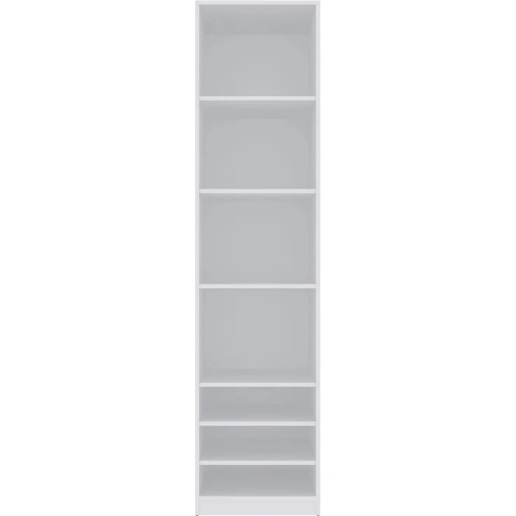 Marmex Möbel Tres Set-U/N (B) Hohes offenes Schranksystem, geräumige Einbauschränke, Eckkleiderschrank-Sets mit Regalen und Kleiderstangen, laminierte Spanplatte, weiß 221/150x246x51 cm – Bild 5