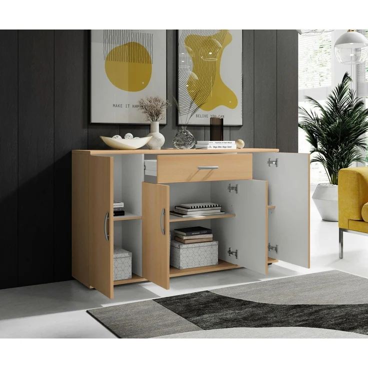 moebel-dich-auf Kommode LILLY 13 (in verschiedenen Farben, 1 Schubkasten + 4 Türen), 117 cm breit – Bild 2