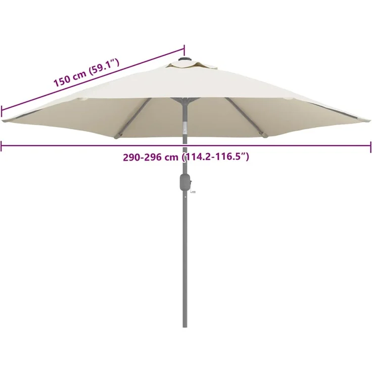 vidaXL Ersatzbezug für Sonnenschirm Sandweiß 300 cm 313795 – Bild 7