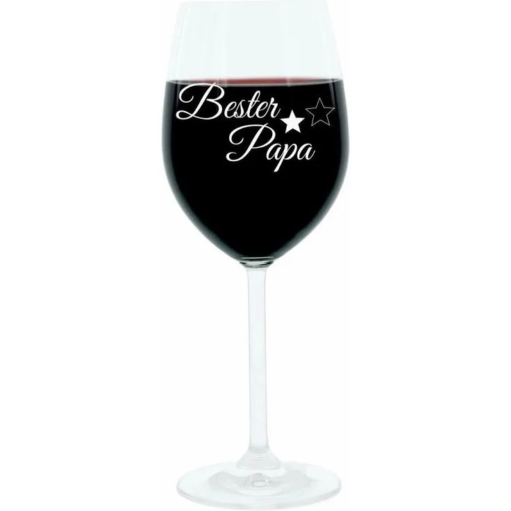 Leonardo Weinglas 400 ml, Bester Papa, Geschenk Stimmungsglas mit lustiger Gravur, Moodglas, 22 cm