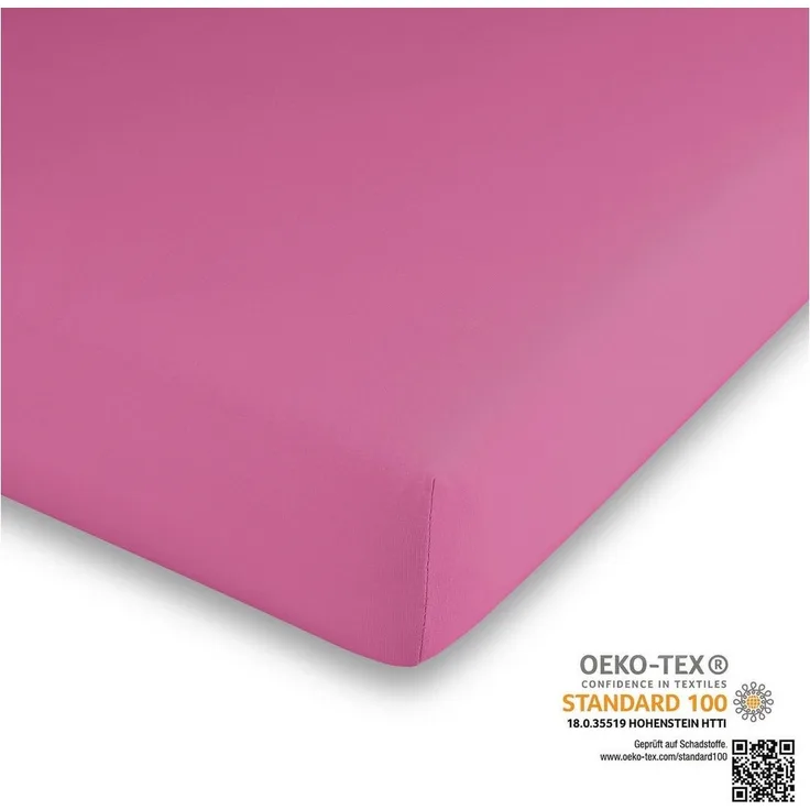 Traumhaft gut Schlafen –Kinder-/Baby Spannbetttuch hochwertige Qualität, trocknergeeignet, Farbe: Pink, Größe: 60 cm x 120 cm