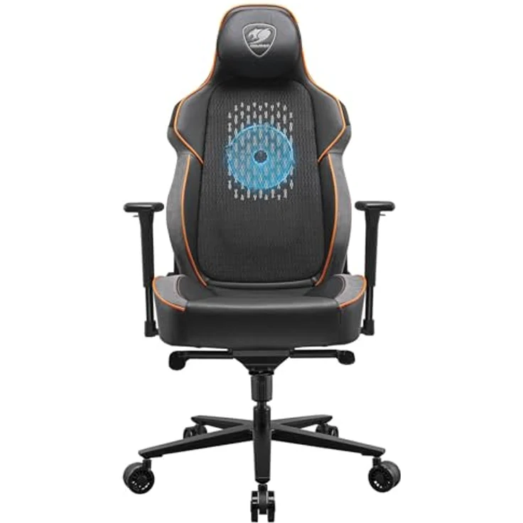 COUGAR NXSYS AERO Colde Fusion Gaming-Stuhl (NxSys Aero) with RGB-Lüfter, Physiotherapiequalität Lendenkissen, and Premium-PVC-Leder in black – Bild 4