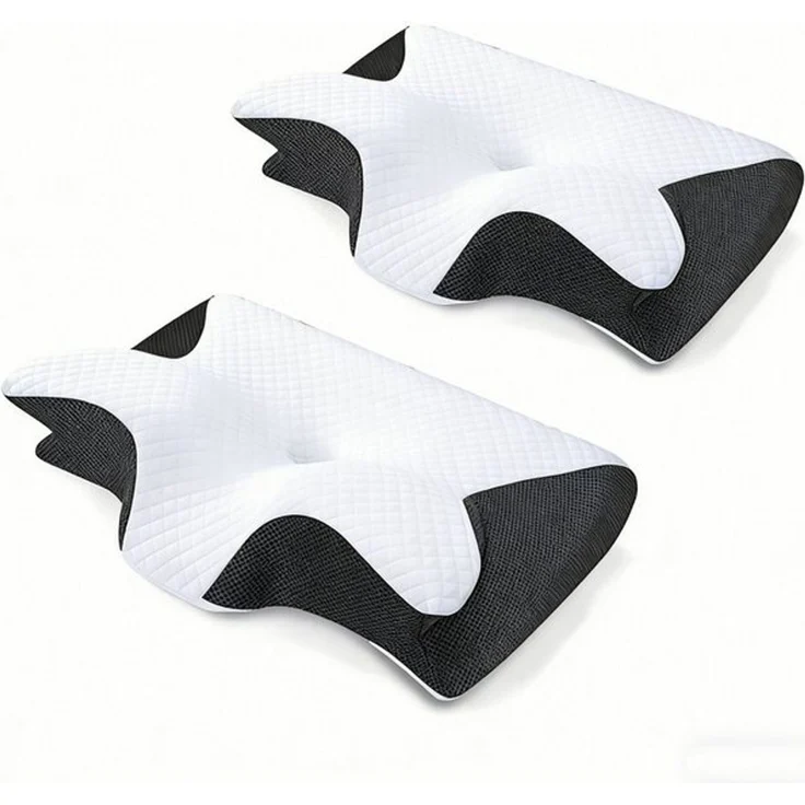 Kityhome Kopfkissen Orthopädisches Nackenkissen Memory Foam – 2 Höhen, waschbarer Bezug, Füllung: 100% Memory Foam, Set, Nackenkissen*1, waschbarer Bezug*1, Nackenstützkissen, Komfort, Atmungsaktiv – Bild 4