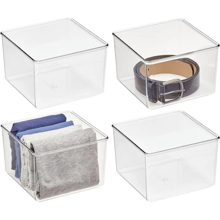 mDesign Aufbewahrung Organizer Ablage Schrankbox 4er-Set Transparent Accessoires – Bild 9