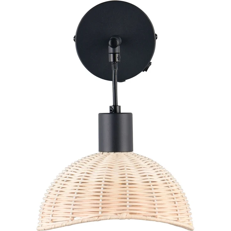 Wandleuchte CALVI mit Schalter & Rattan Lampenschirm, Höhe 26,5cm – Bild 2