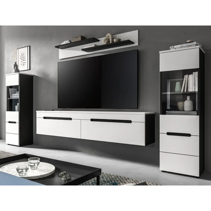 Wohnwand Cooper in weiß und grau 272 cm – Bild 5