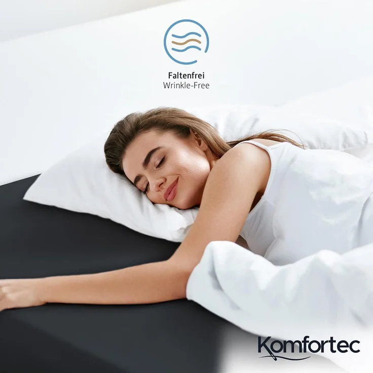 Komfortec Spannbettlaken Boxspringbett bis 15cm - 30cm Matratzenhöhe, Mikrofaser, Gummizug: Rundum, (2 Stück) – Bild 5