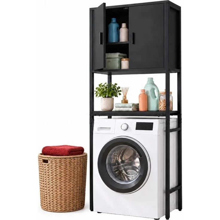 Relaxdays Waschmaschinenschrank 2 Schrankfächer – Bild 1