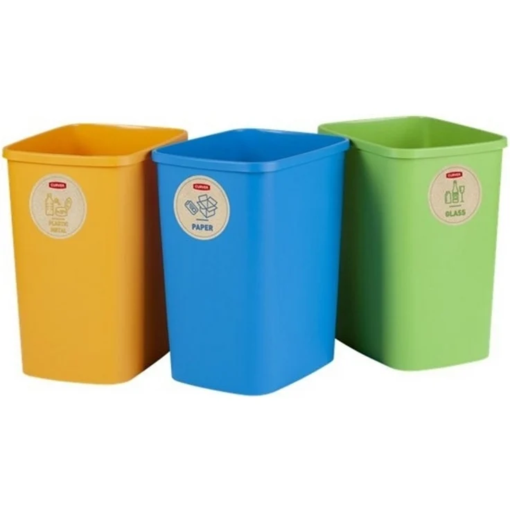 Curver Mülltrennsystem 249841, Eco Friendly 3er-Set Mülltrennungssystem 3x9L – Bild 3
