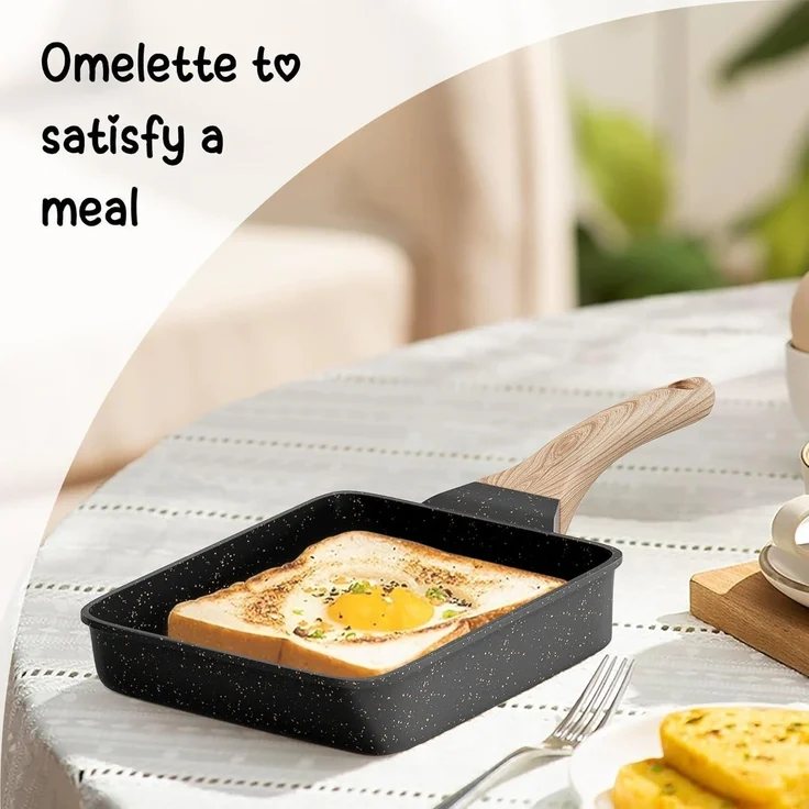Induktionspfanne Tamagoyaki Omelette Antihaft Granit Beschichtung – Bild 3