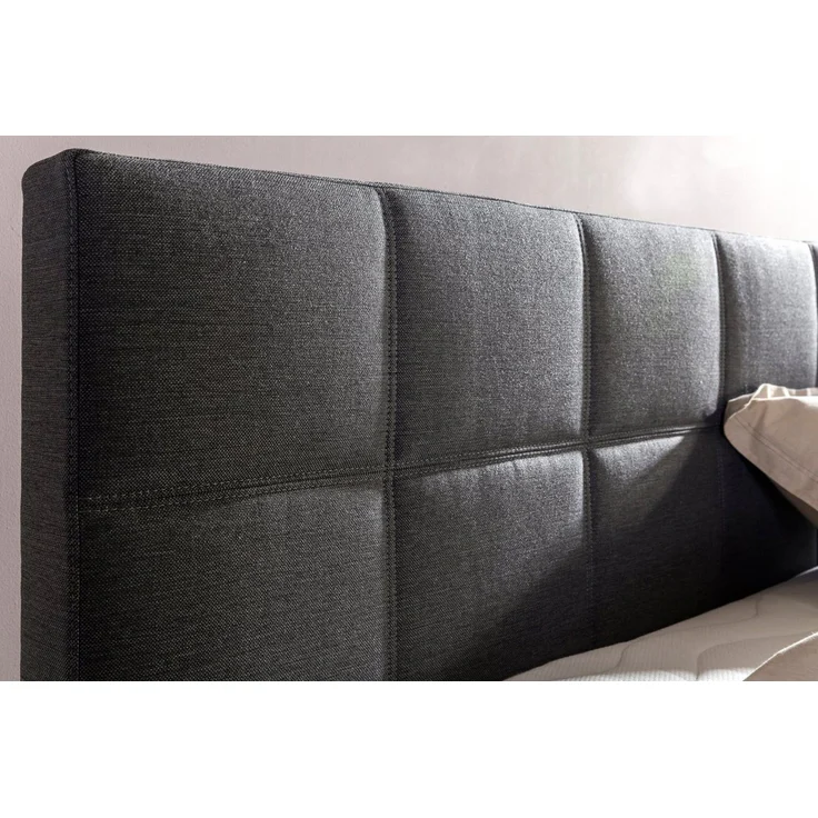 Möbelfreude Boxspringbett Boxspringbett Bea Anthrazit 180x200 cm H3, Anthrazit 180x200 cm H3 7-Zonen Taschenfederkern-Matratze Visco Topper – Bild 1