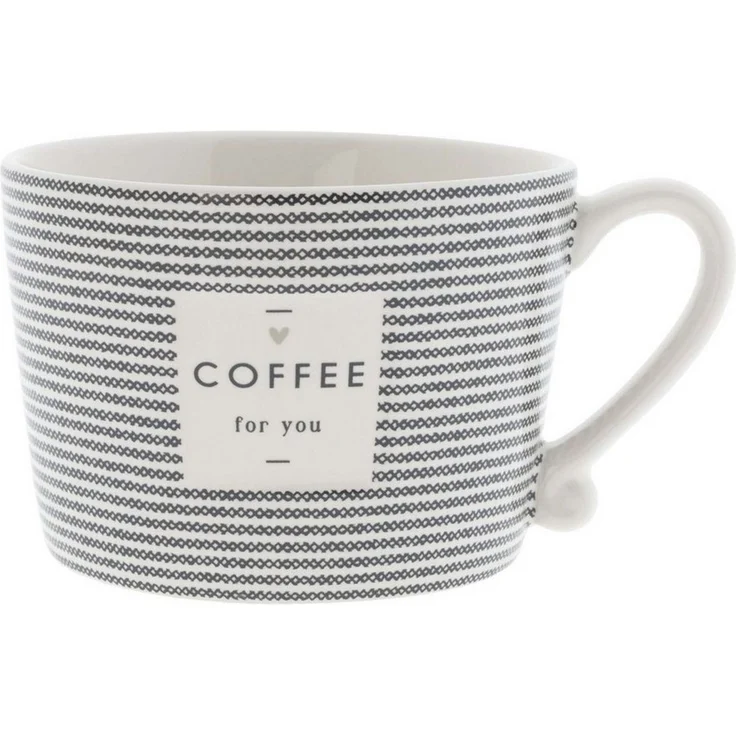 Bastion Collections Tasse Schwarzes Herz, Keramik, Spülmaschinengeeignet, Weiß, Motiv: Coffee, Höhe: 7cm – Bild 1