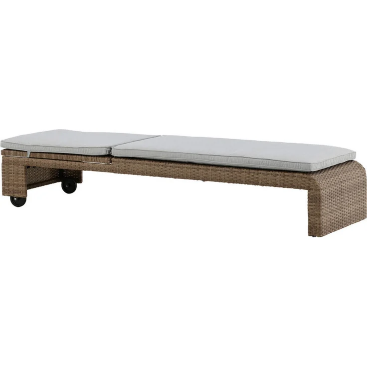 Gardenson Sonnenliege, Sand, Hellbraun, Kunststoff, Schaumstofffüllung, 60x32x196 cm, mit Rasterdesign