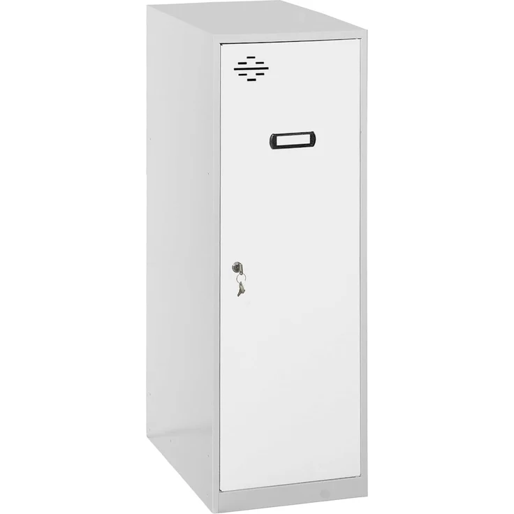 Simon Rack Simonlocker Kommode, klein, 915 x 400 x 500 mm, Amario aus Metall, inkl. Schlüssel, Grau/Weiß – Bild 1