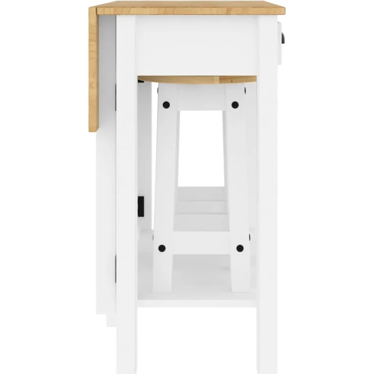 vidaXL 3-tlg. Bar-Set Weiß Massivholz Kiefer 4005698 – Bild 8