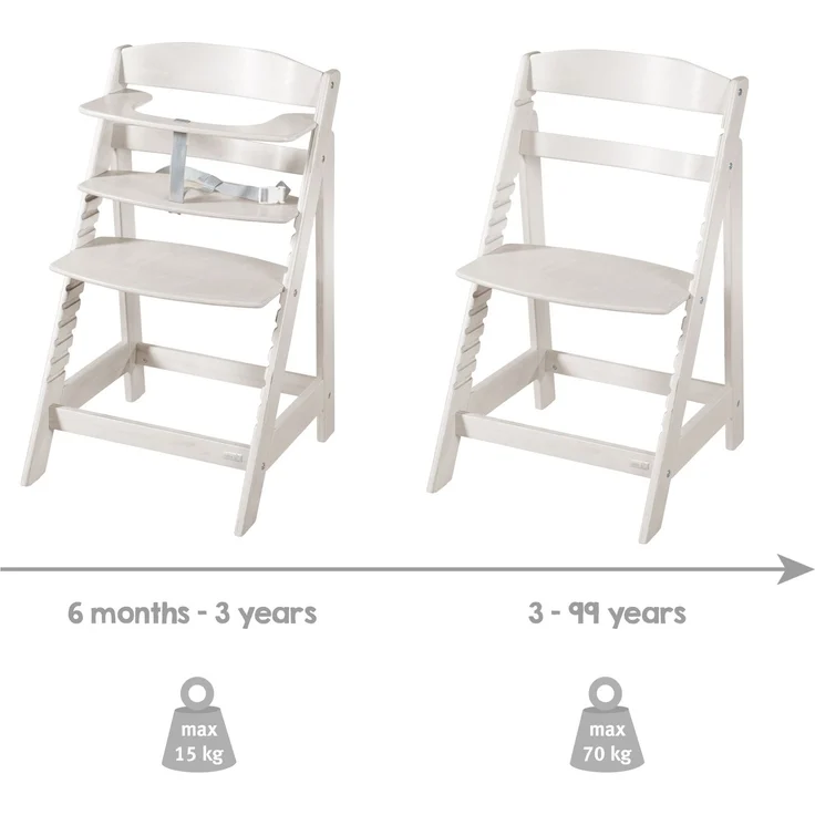 roba Treppenhochstuhl 'Sit Up Flex' - Sitzhöhe max. 55 cm & min 42,5 cm - Natur / Grau – Bild 9