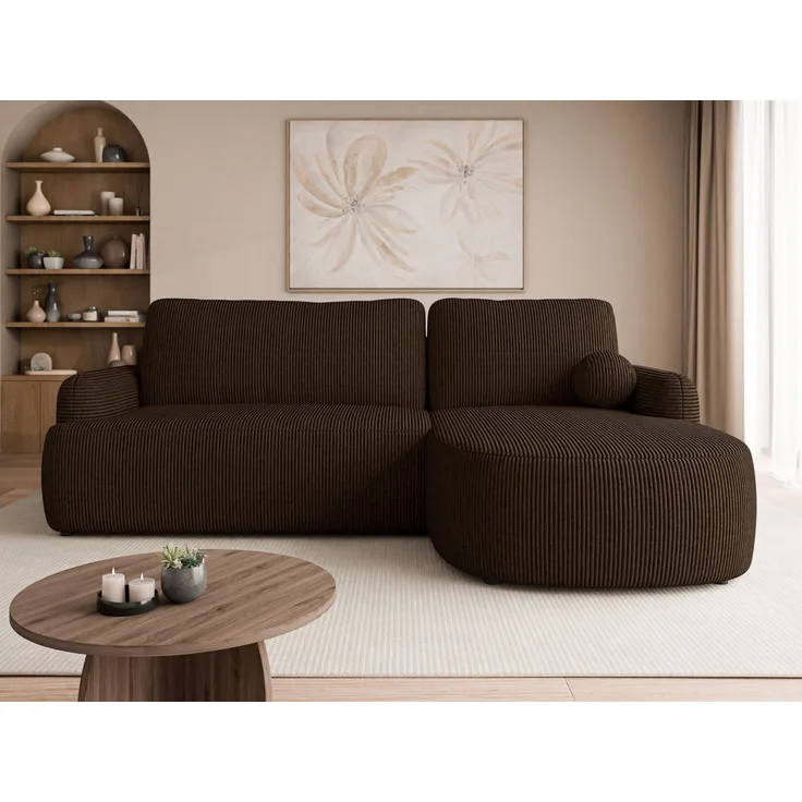 Ecksofa Loridu Cord (Farbe: Poso 06, Seite: Rechts)