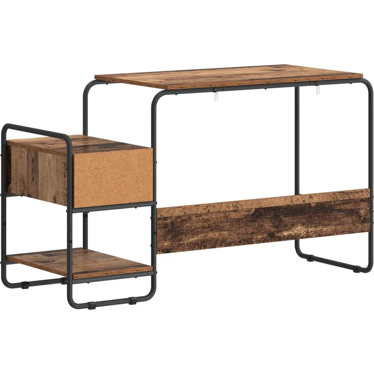 vidaXL Schreibtisch mit Stauraum Altholz 131,5 x 50 x 75,5 cm 8008048 – Bild 6