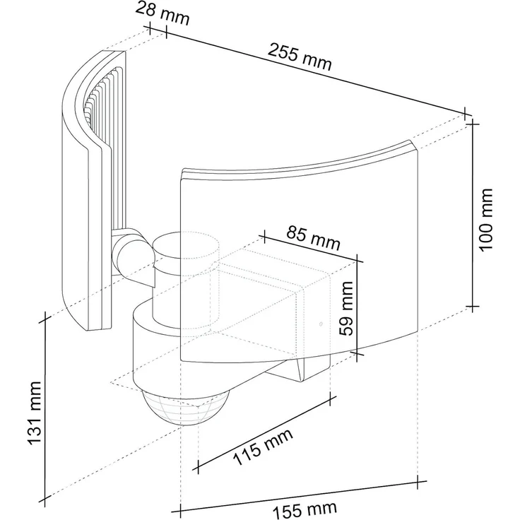 SEBSON Außen-Wandleuchte LED Außenwandleuchte mit Bewegungsmelder 10m/240° IP65 40W kaltweiß, Kaltweiß, IR Sensor, programmierbar, schwenkbar, Wand- und Eckmontage möglich – Bild 8