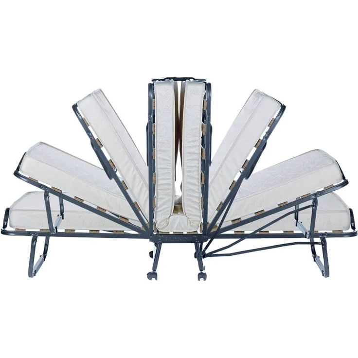Dmora Klappbett Ace, Feldbett mit 15 Latten, inklusive Matratze, platzsparendes Kinderbett, 100 % Made in Italy, 80 x 190 x 39 cm – Bild 5