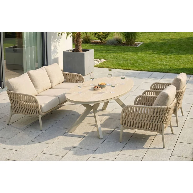 Gartentisch Malte Esstisch Terrassentisch 220 x 120 x 69 cm Aluminium/sintered stone Taupe – Bild 5