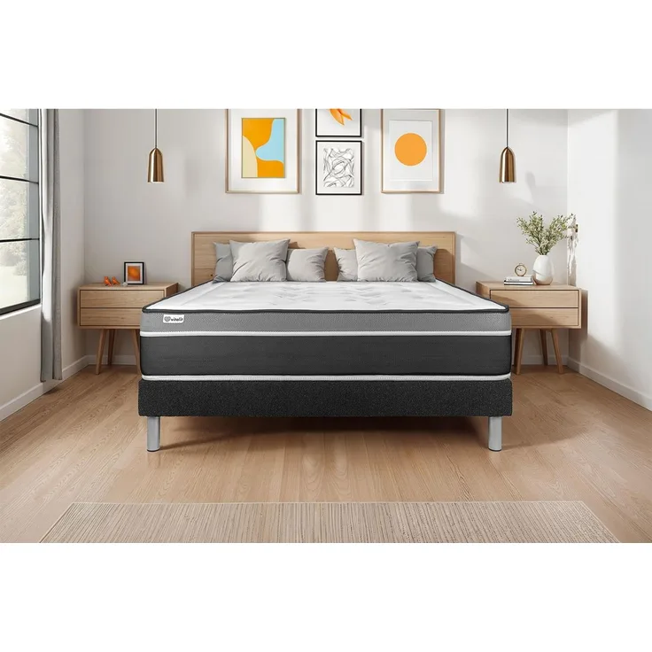 Matratzenset VITAL CARE 140 x 190 cm Bettrahmen Kit schwarz