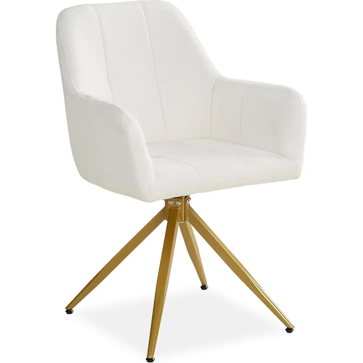 4 Stühle Esszimmer Küchenstühle Bouclé Beige Esszimmerstühle Drehbar Esszimmerstuhl mit Armlehne Dreh Sessel Modern Polsterstuhl – Bild 4