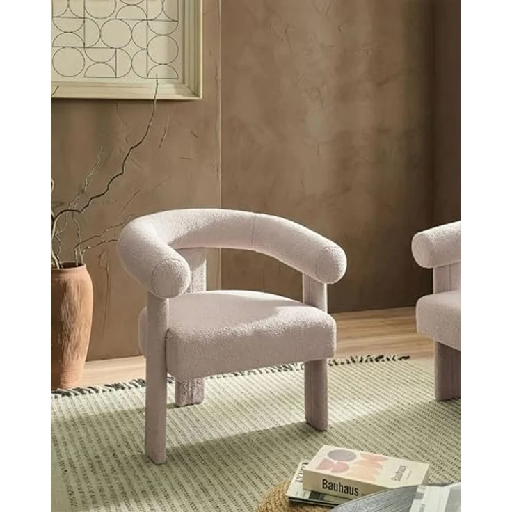 Sessel ILBRO Bouclé Hellbeige – Bild 2