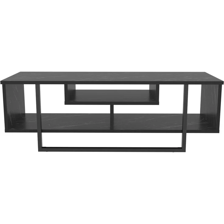 Hanah Home Stylish Black TV Stand, 120 x 35.2 x 40.2 cm | 100% Melamine Coated Particle Board, 18 mm Thick | Modern Design for Living Room & Entertainment Spaces – Bild 6