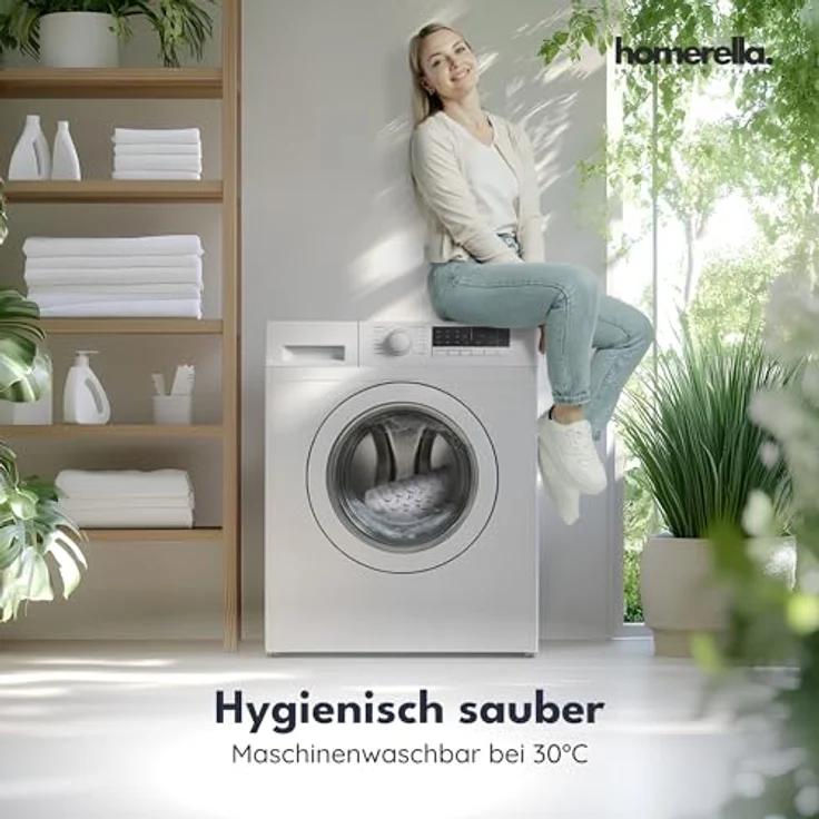 Homerella Badematte rutschfest Hautsensitiv 88x39cm, INKL. AUFHÄNGUNG, Antirutschmatte Badewanne BPA frei, Duschmatte schimmelresistent & maschinenwaschbar – Bild 7