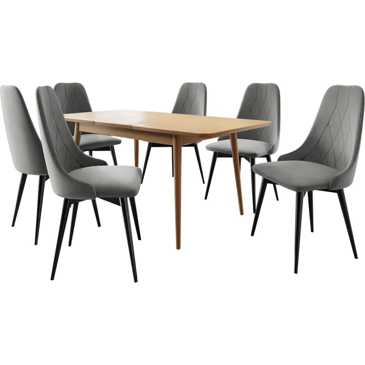 Essgruppe 'Diplodok-02' Natur/ Magic Velvet Grau