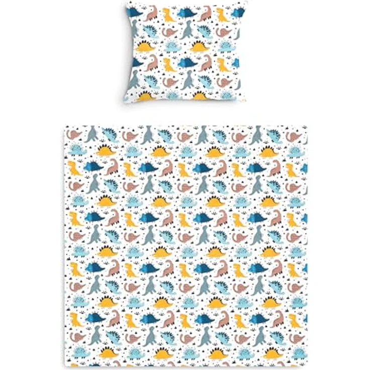 Amilian Babybettwäsche Kinderwagenset - 2tlg. Kinderbettwäsche - 80x80cm + 35x40cm, 100% Baumwolle, 2 teilig, Bettwäscheset für Kinderwagen, Wiege, Babybett - Baby Bettwäsche – Bild 2