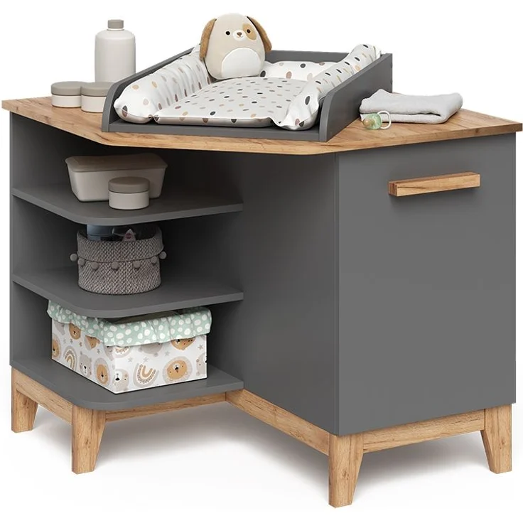 Wickelkommode Malia Grau/Artisan 85 x 85.2 cm mit Tür Vitalispa – Bild 6