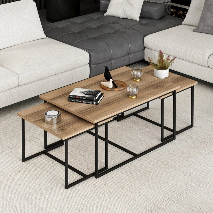 Skye Decor 'Levada - Walnut' Satztisch (3-teilig), Walnuss, 90 x 42 x 60 cm – Bild 1