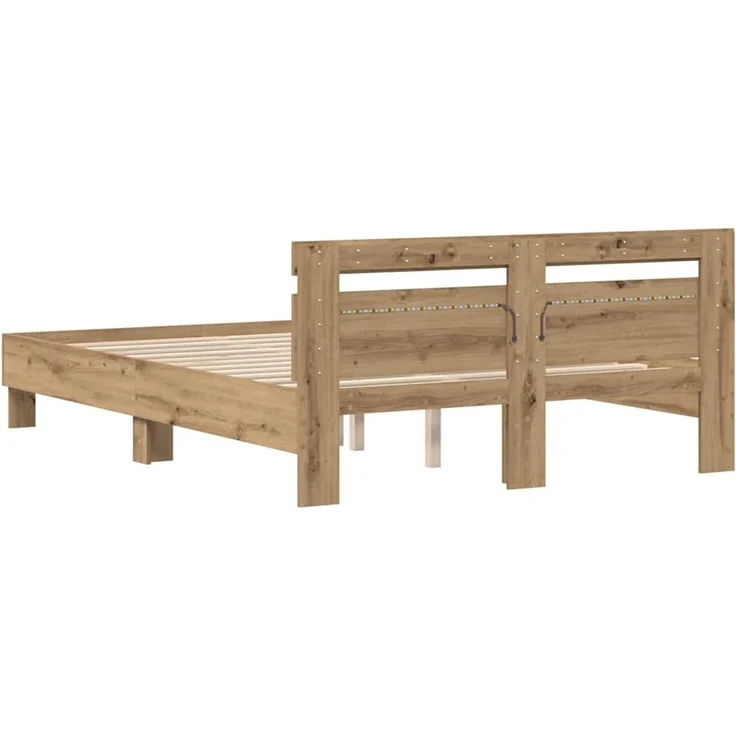 vidaXL Bettrahmen Artisan-Eiche 150 x 200 cm Holzwerkstoff 3333943 – Bild 7