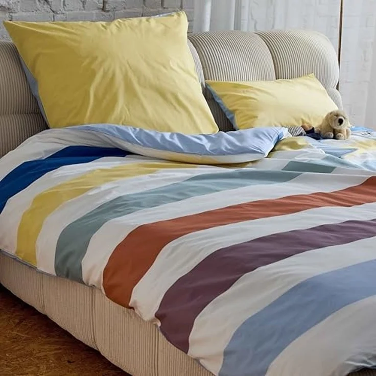 TOM TAILOR HOME Bettwäsche COLORED STRIPES in Gr. 135x200 cm, 155x220 cm, 200x220 cm oder 100x135 cm, Renforcé, 2 teilig, new bedroom, gewebtes Label – Bild 7